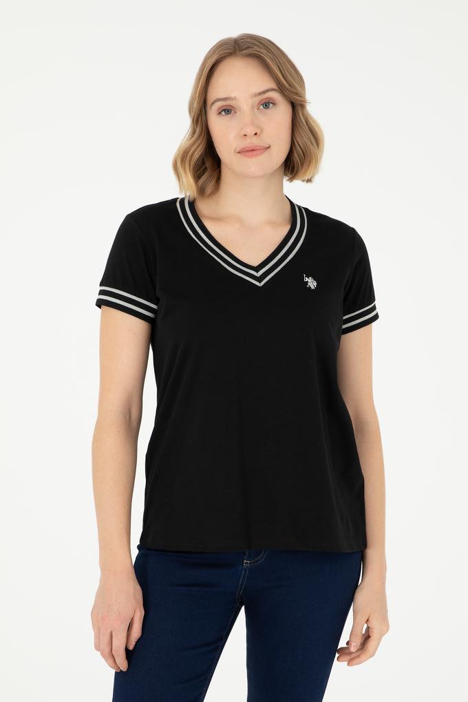 Kadın Siyah V Yaka Tişört