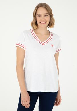 Kadın Beyaz V Yaka Tişört - 50285848022