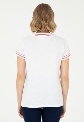 Kadın Beyaz V Yaka Tişört - 50285848022