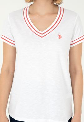 Kadın Beyaz V Yaka Tişört - 50285848022