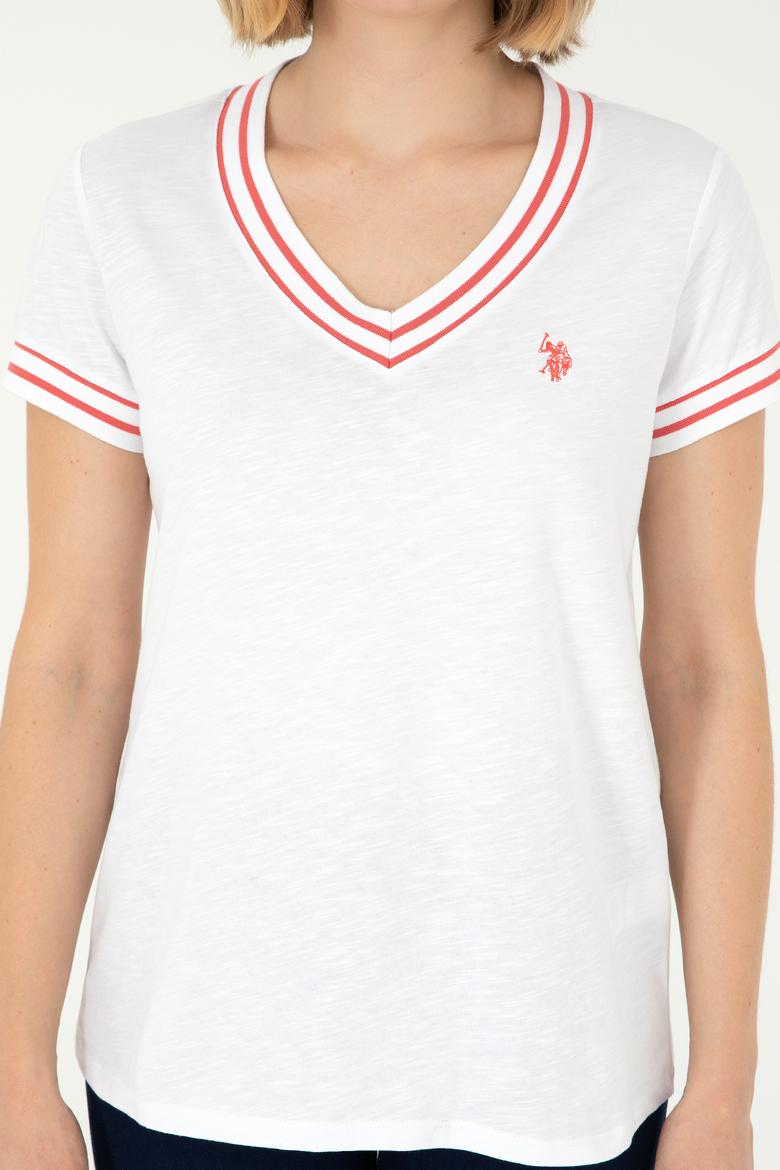 Kadın Beyaz V Yaka Tişört - 50285848022