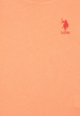 Kız Çocuk Somon Bisiklet Yaka Basic Tişört - 50295661055