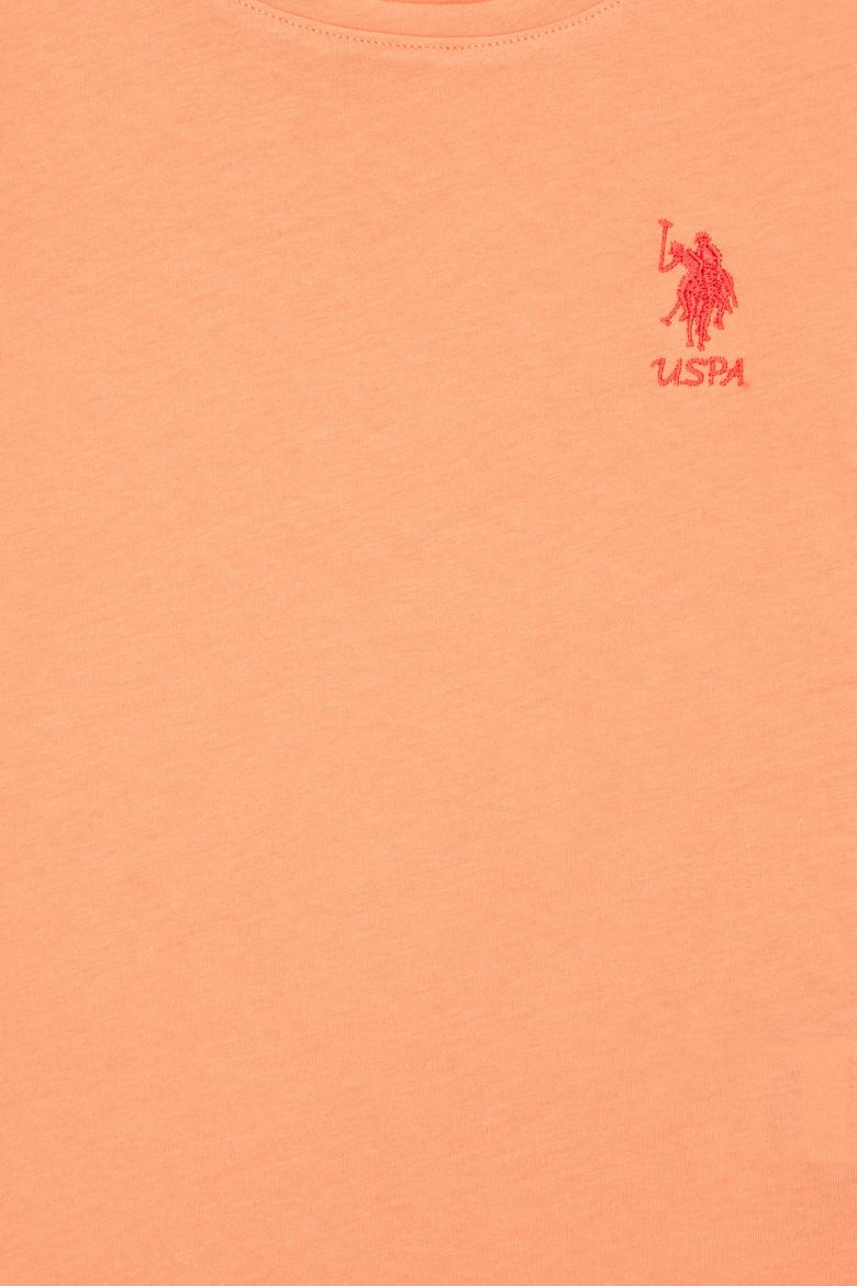 Kız Çocuk Somon Bisiklet Yaka Basic Tişört - 50295661055