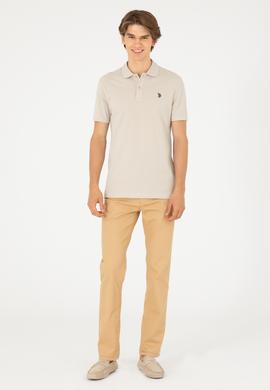 Erkek Slim Fit Polo Yaka Taş Basic Tişört - 50279573357