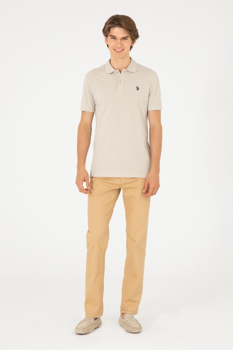 Erkek Slim Fit Polo Yaka Taş Basic Tişört - 50279573357