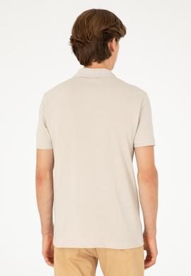 Erkek Slim Fit Polo Yaka Taş Basic Tişört - 50279573357