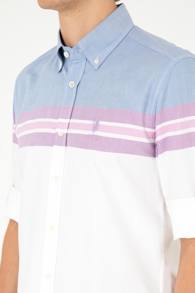 Erkek Saks Uzun Kollu Gömlek