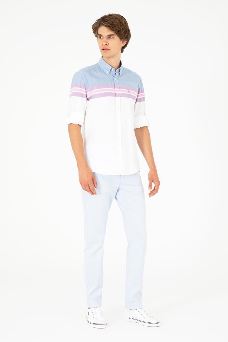 Erkek Saks Uzun Kollu Gömlek - 50283802007