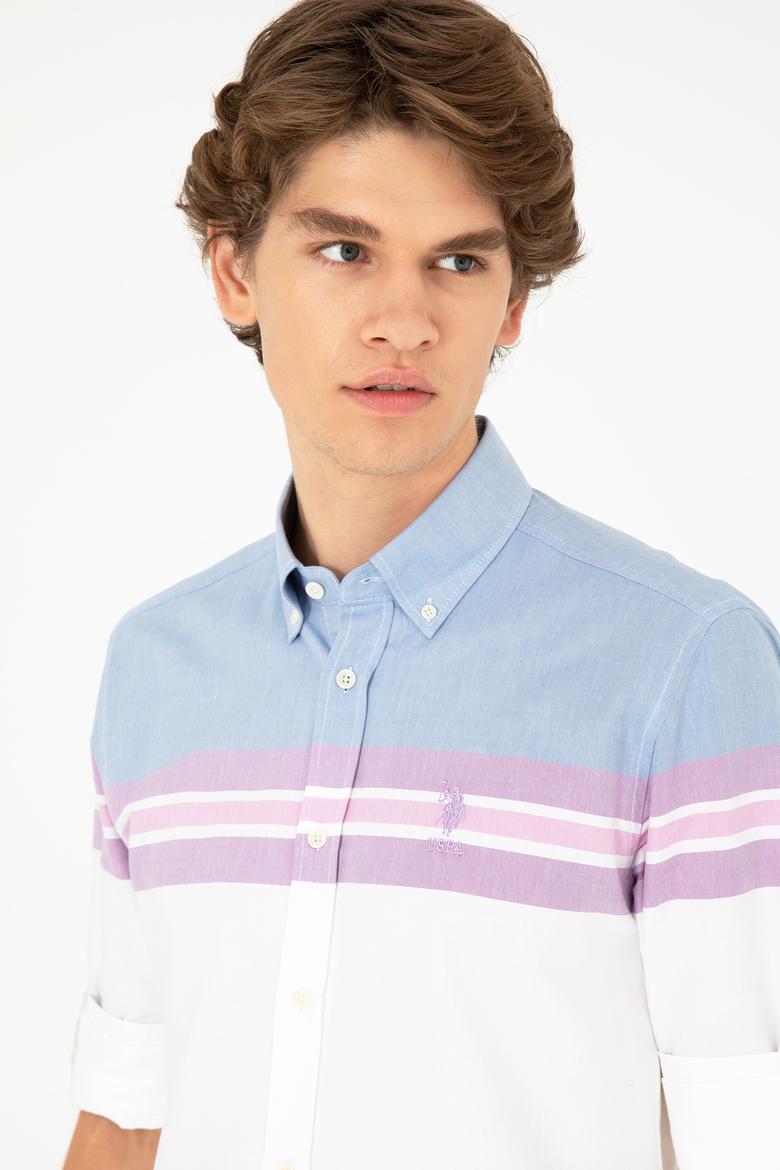 Erkek Saks Uzun Kollu Gömlek - 50283802007