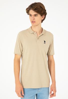 Erkek Regular Fit Polo Yaka Açık Haki Tişört - 50282022041