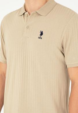 Erkek Regular Fit Polo Yaka Açık Haki Tişört - 50282022041