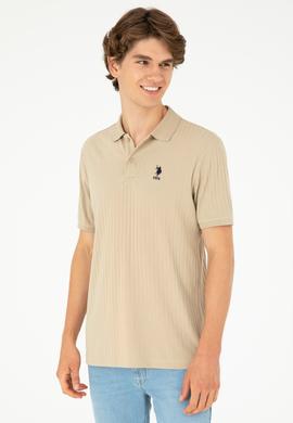 Erkek Regular Fit Polo Yaka Açık Haki Tişört - 50282022041