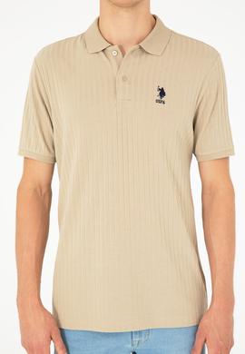 Erkek Regular Fit Polo Yaka Açık Haki Tişört - 50282022041