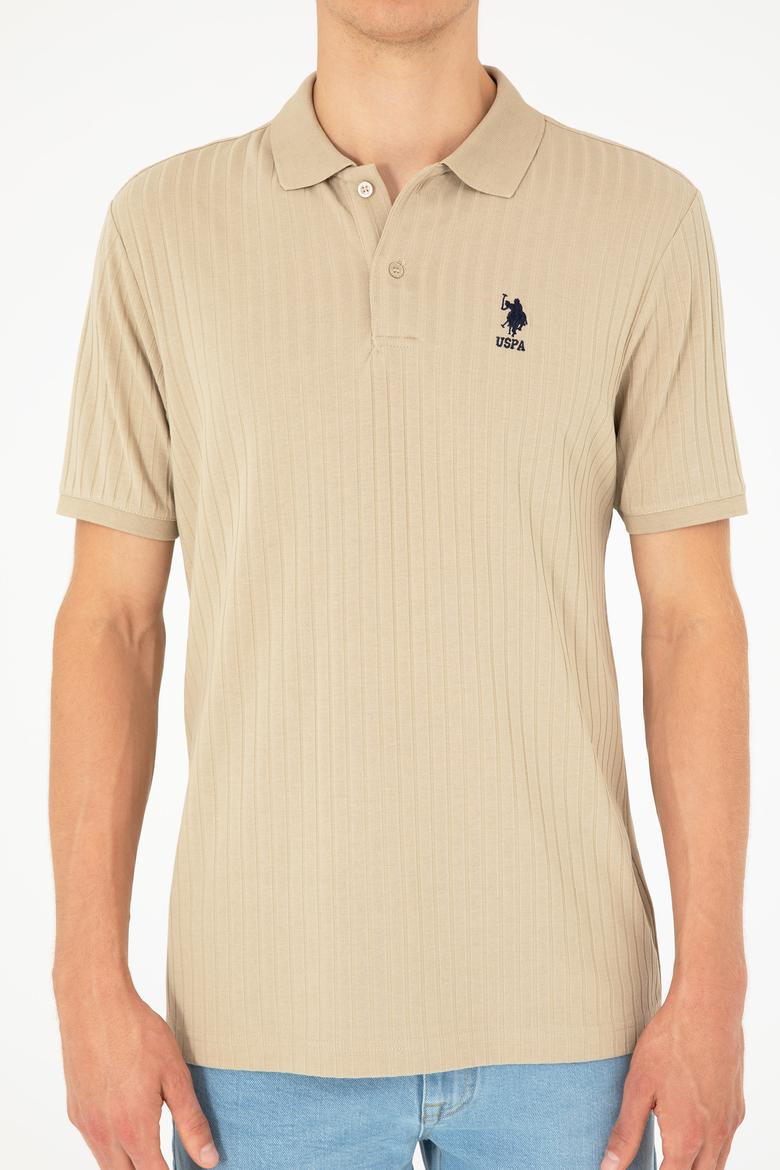 Erkek Regular Fit Polo Yaka Açık Haki Tişört - 50282022041