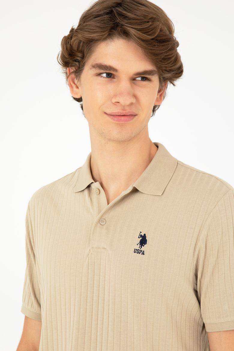 Erkek Regular Fit Polo Yaka Açık Haki Tişört - 50282022041