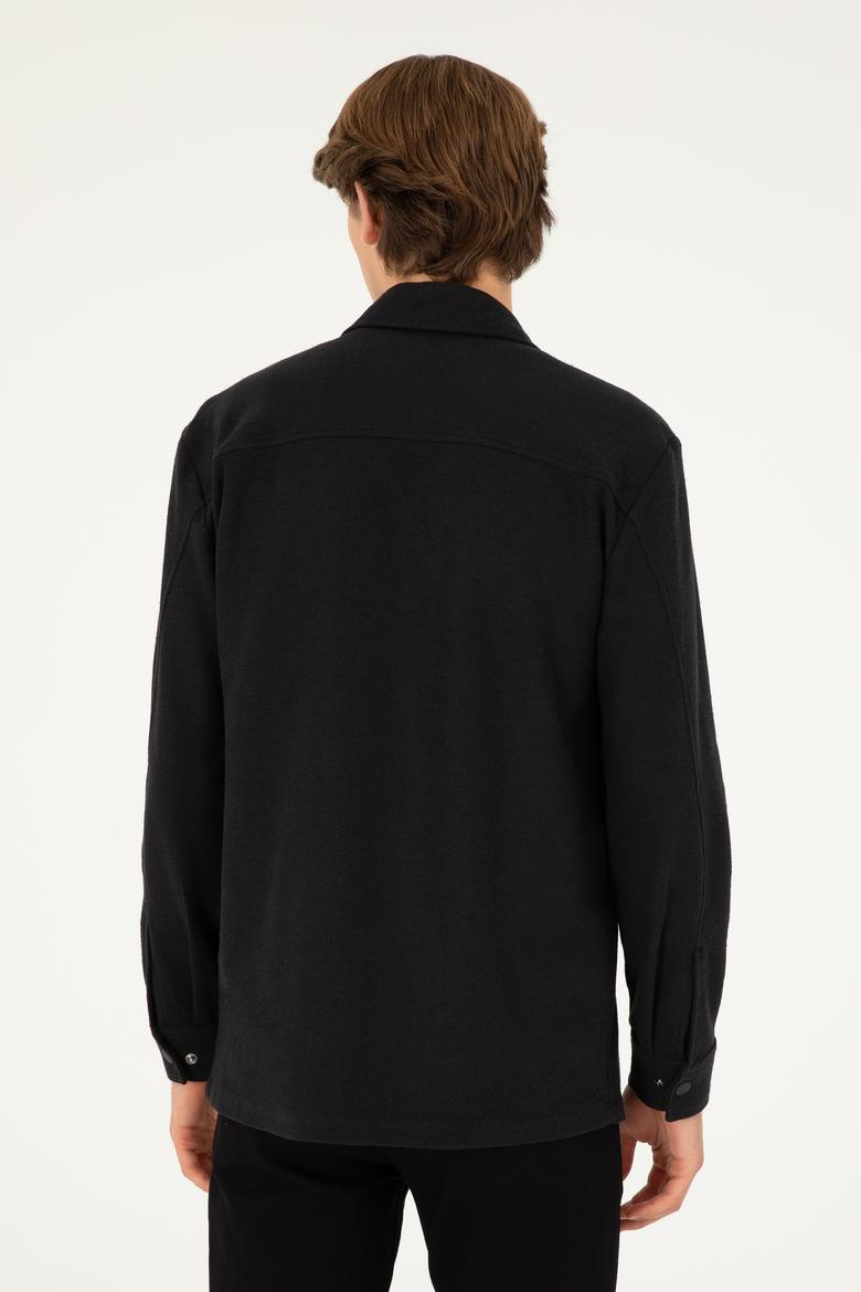 Erkek Siyah Örme Gömlek - 50299653008