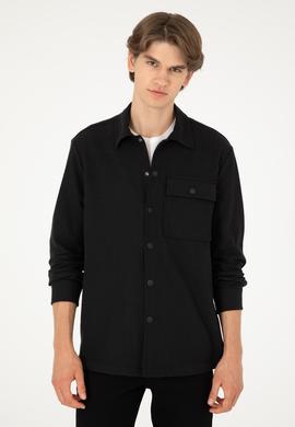 Erkek Siyah Örme Gömlek - 50299653008