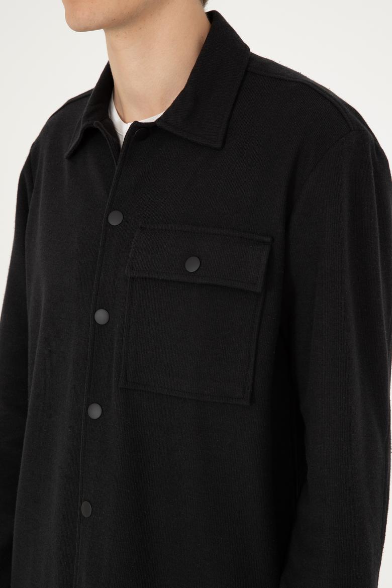 Erkek Siyah Örme Gömlek - 50299653008