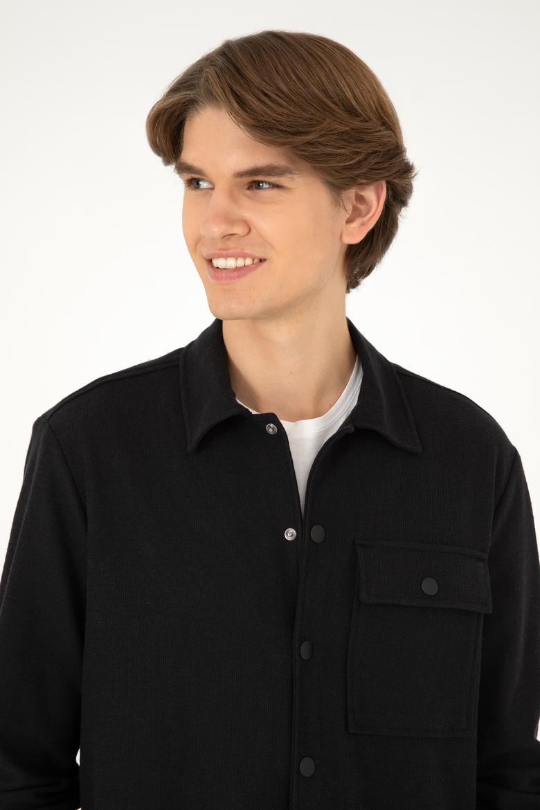 Erkek Siyah Örme Gömlek - 50299653008
