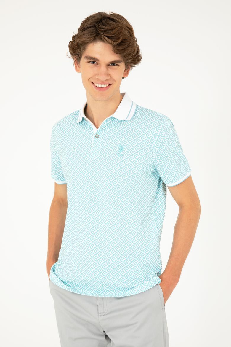 Erkek Regular Fit Polo Yaka Mint Tişört - 50281510049