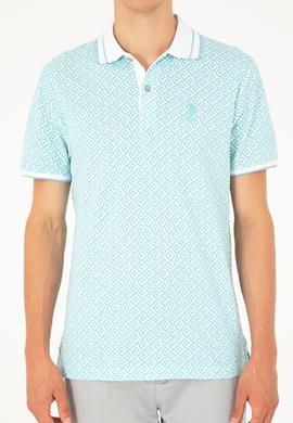 Erkek Regular Fit Polo Yaka Mint Tişört - 50281510049
