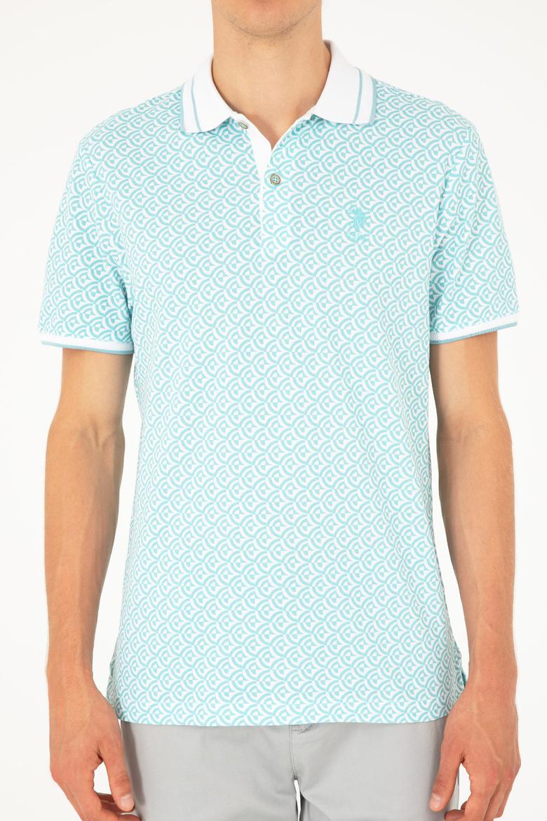 Erkek Regular Fit Polo Yaka Mint Tişört - 50281510049