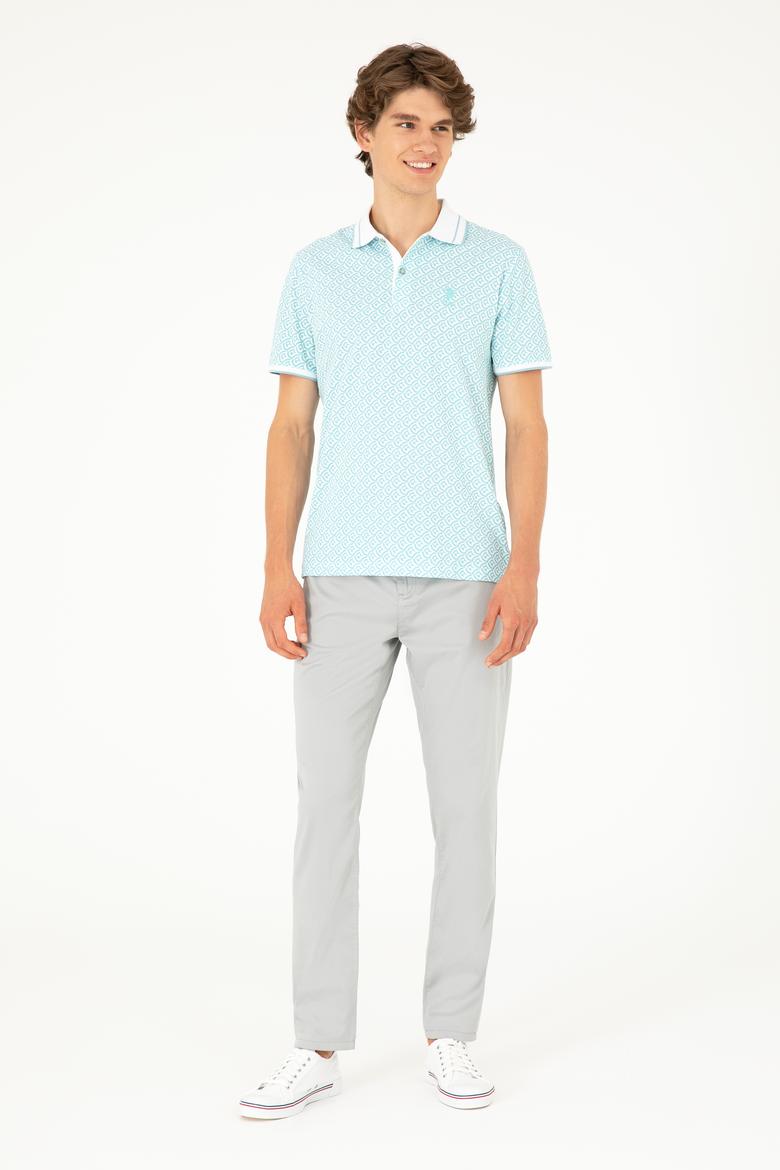 Erkek Regular Fit Polo Yaka Mint Tişört - 50281510049