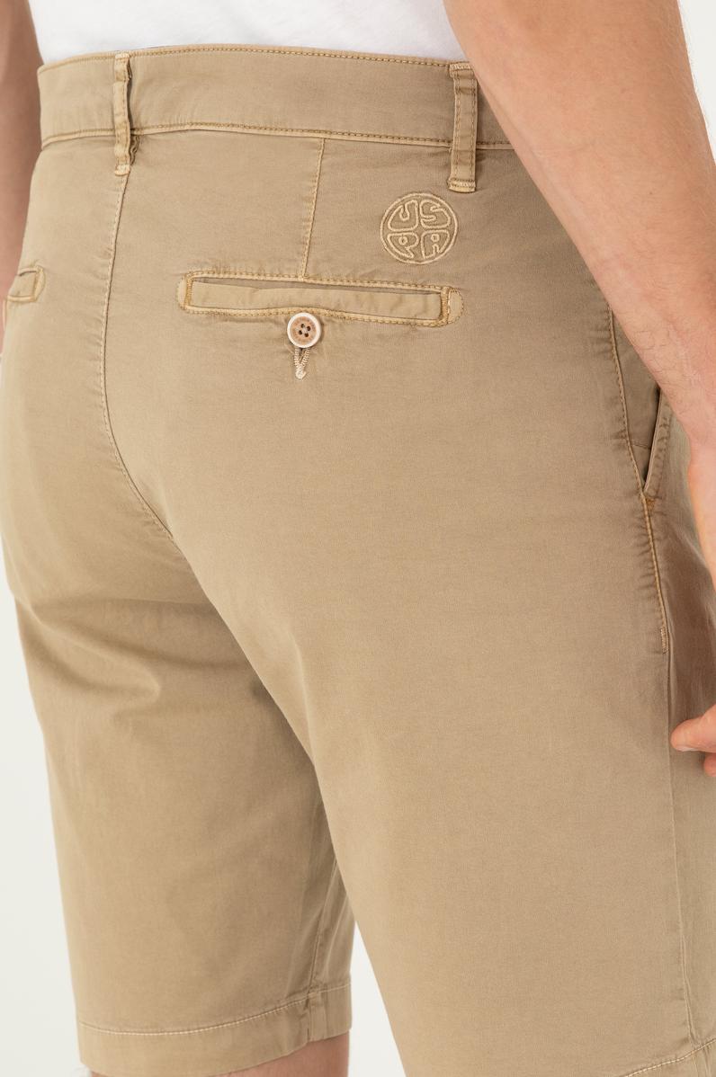 Erkek Açık Haki Dokuma Şort