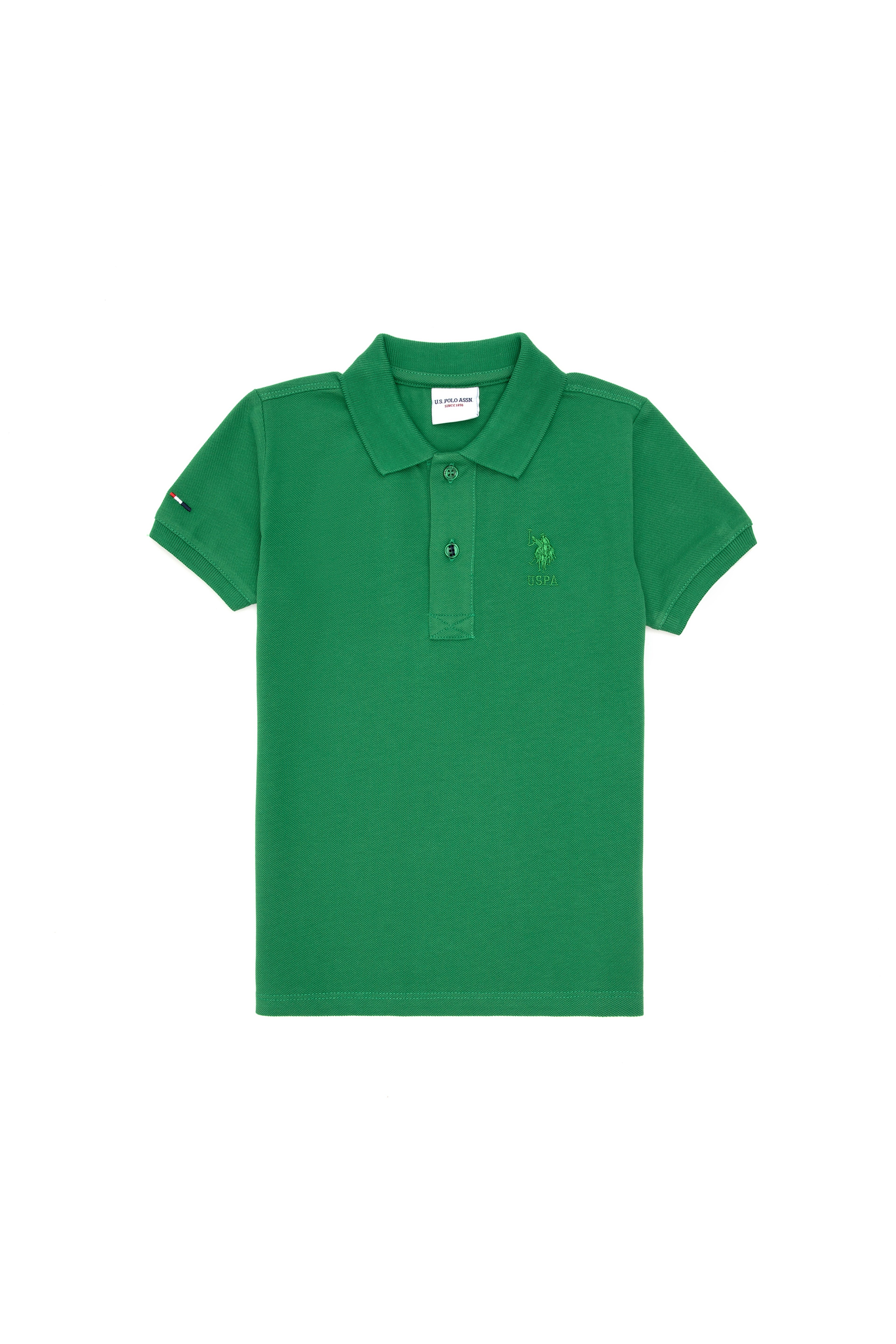 Erkek Çocuk Yeşil Basic Polo Yaka Tişört - Image 1