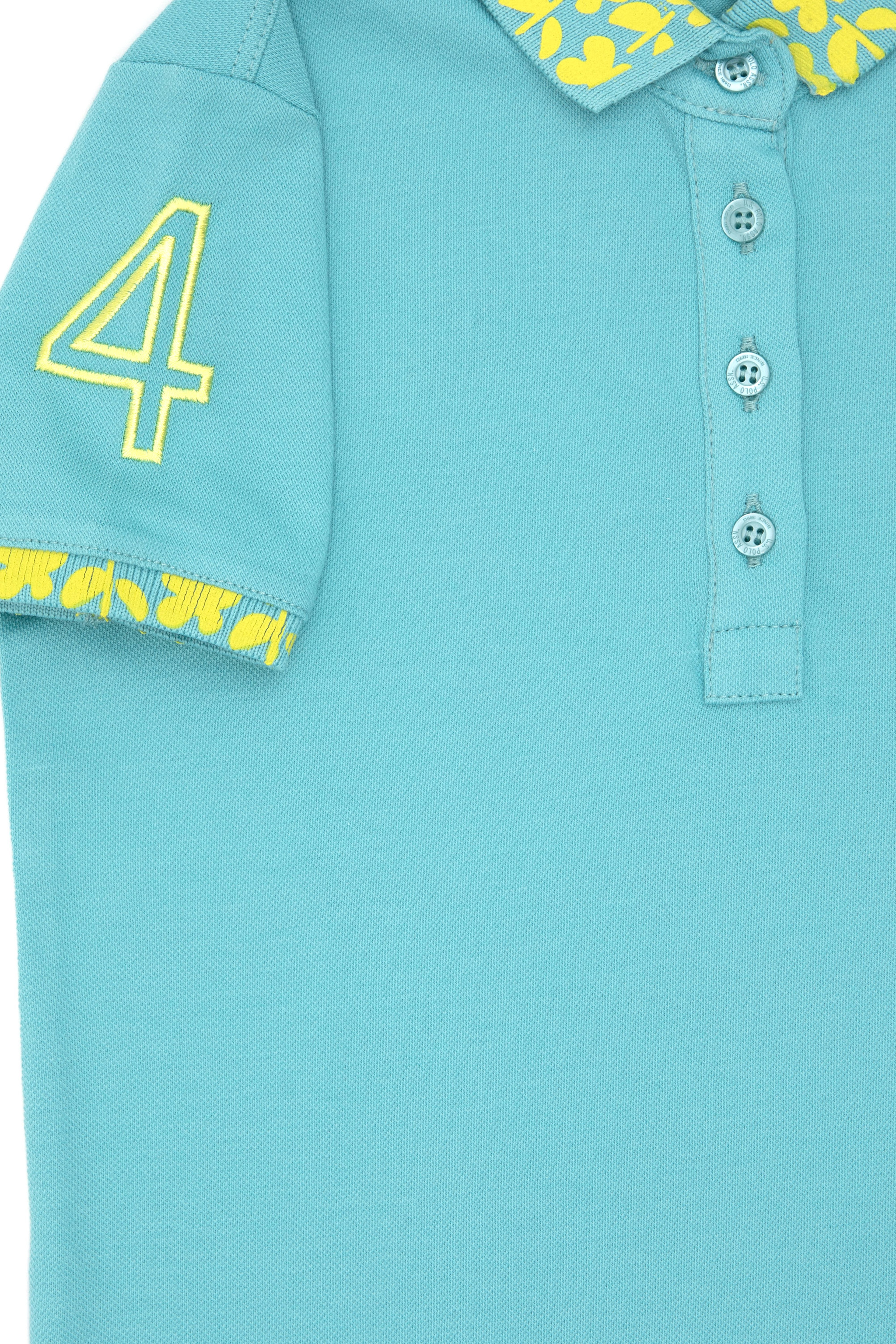 Kız Çocuk Mint Polo Yaka Basic Tişört - Image 5