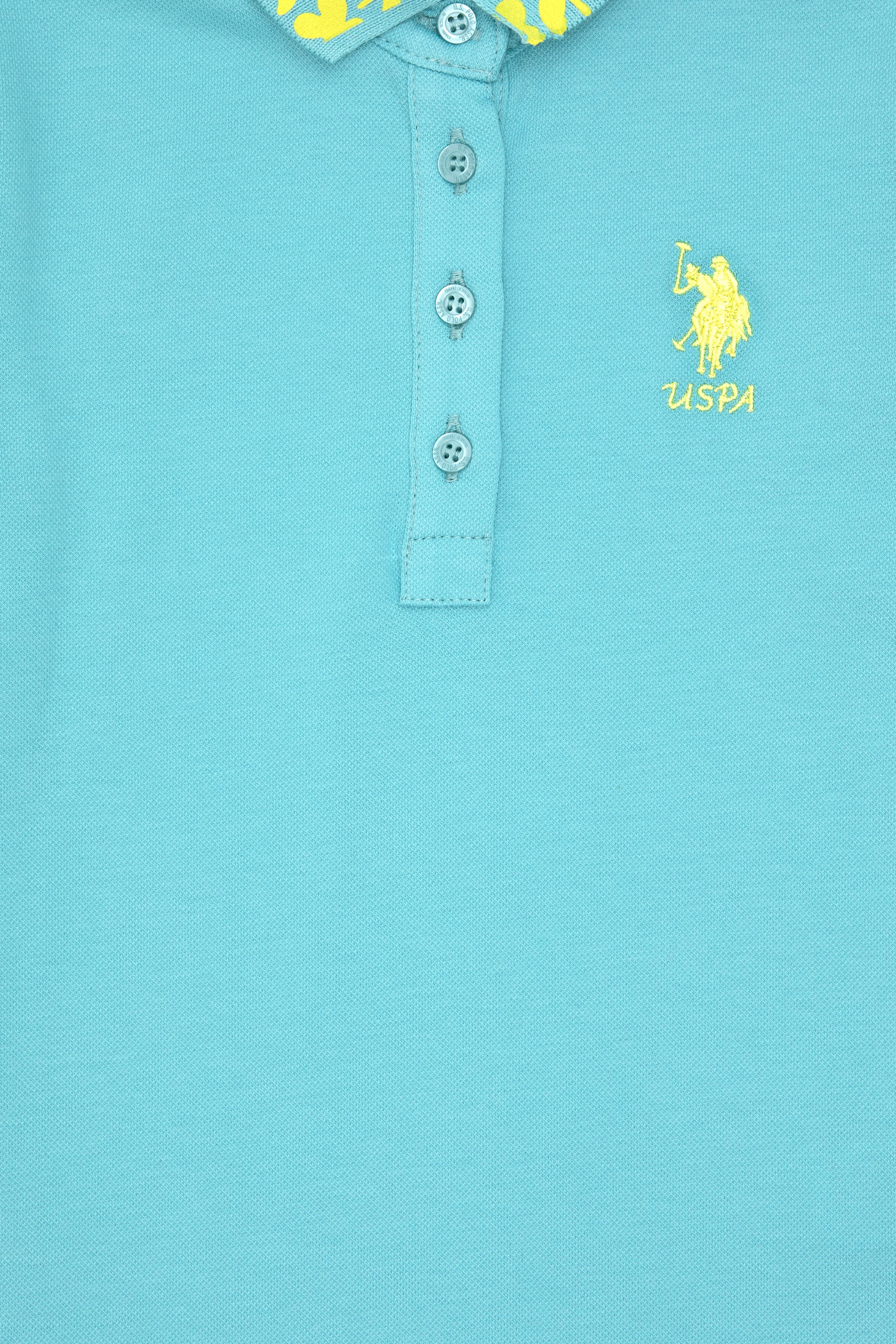 Kız Çocuk Mint Polo Yaka Basic Tişört
