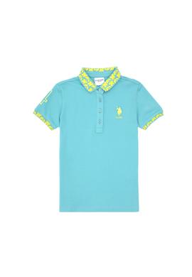 Kız Çocuk Mint Polo Yaka Basic Tişört - 50283284061