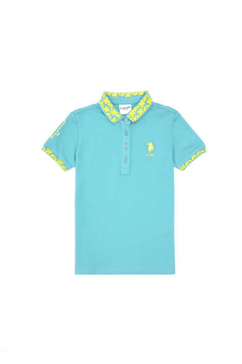 Kız Çocuk Mint Polo Yaka Basic Tişört - 50283284061