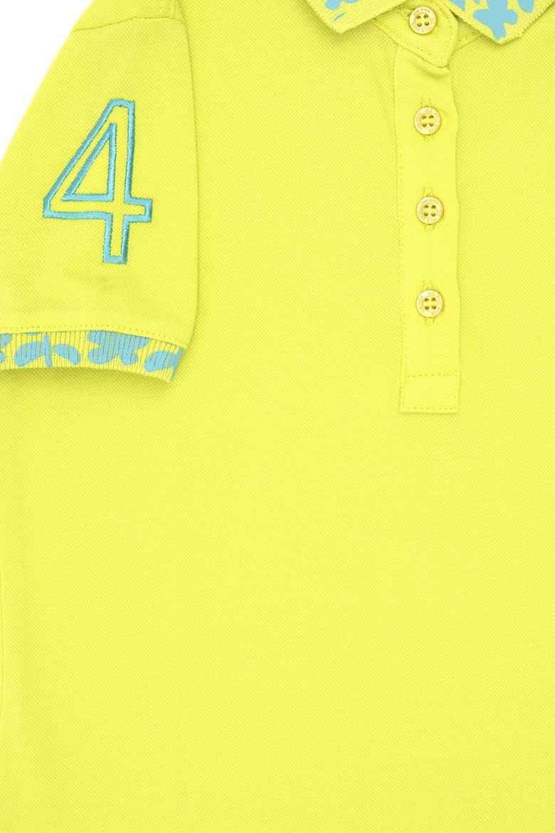 Kız Çocuk Fıstık Yeşili Polo Yaka Basic Tişört - 50283284083