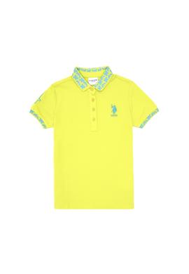 Kız Çocuk Fıstık Yeşili Polo Yaka Basic Tişört - 50283284083