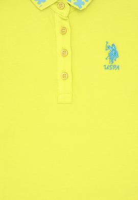 Kız Çocuk Fıstık Yeşili Polo Yaka Basic Tişört - 50283284083