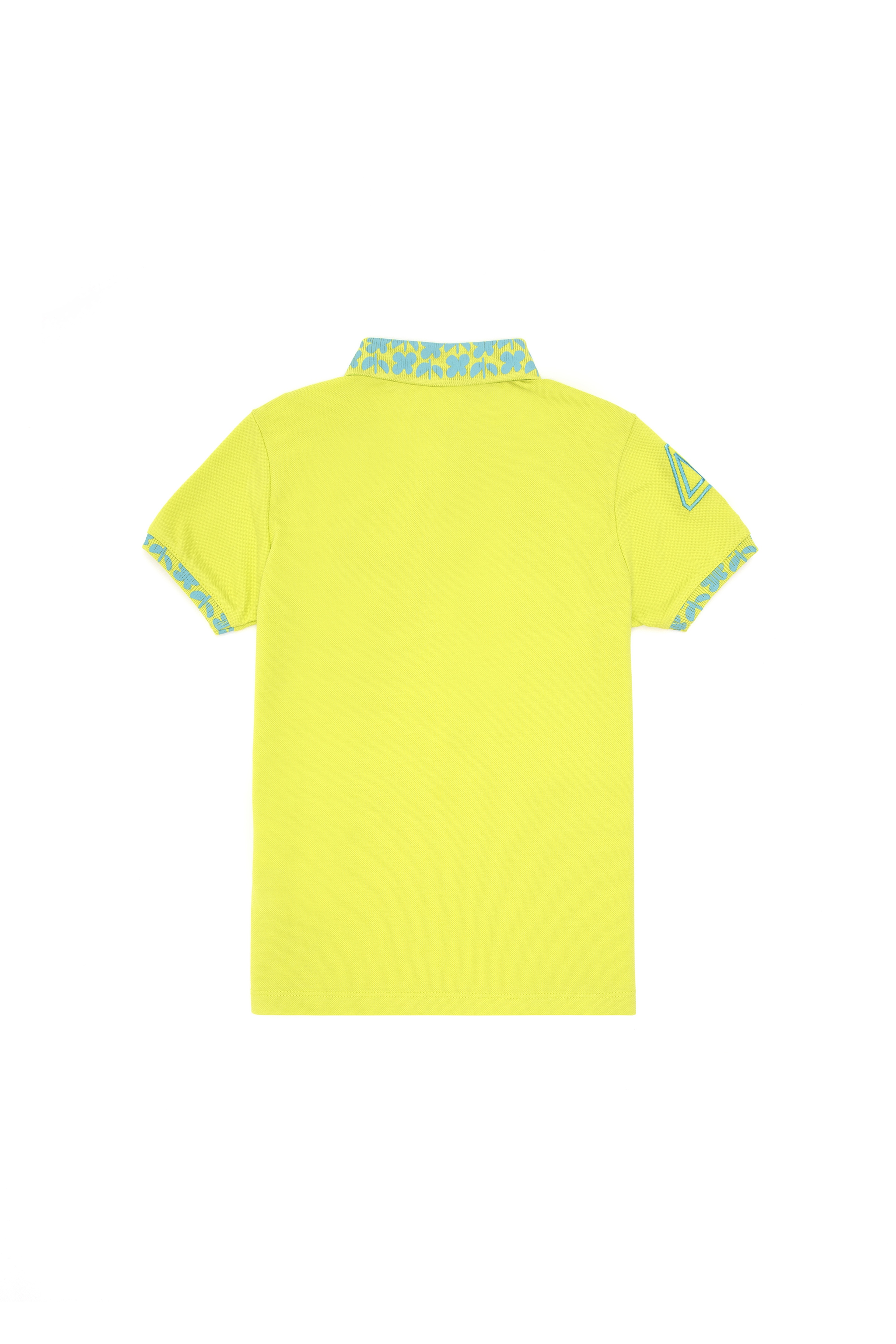 Kız Çocuk Fıstık Yeşili Polo Yaka Basic Tişört