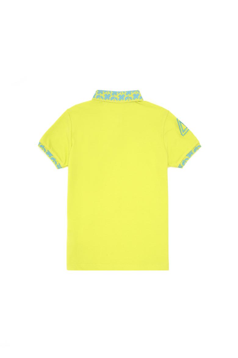 Kız Çocuk Fıstık Yeşili Polo Yaka Basic Tişört - 50283284083