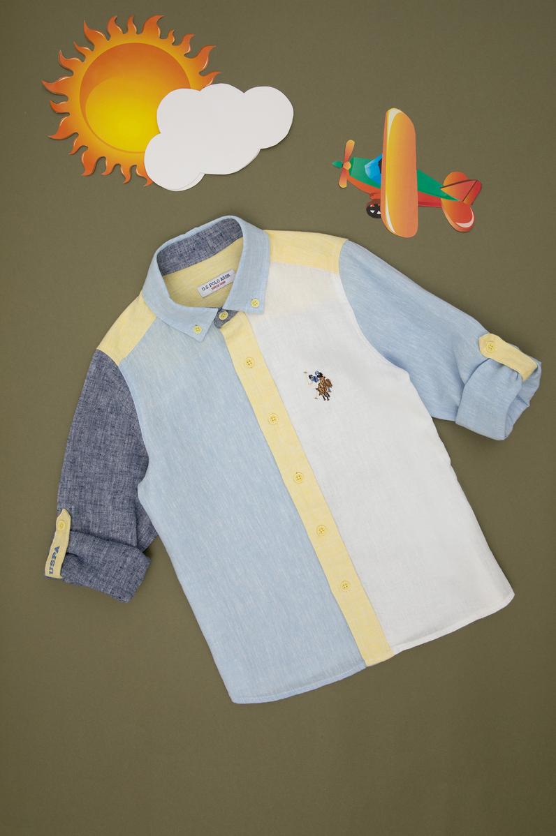 Erkek Çocuk Açık Mavi Uzun Kollu Gömlek