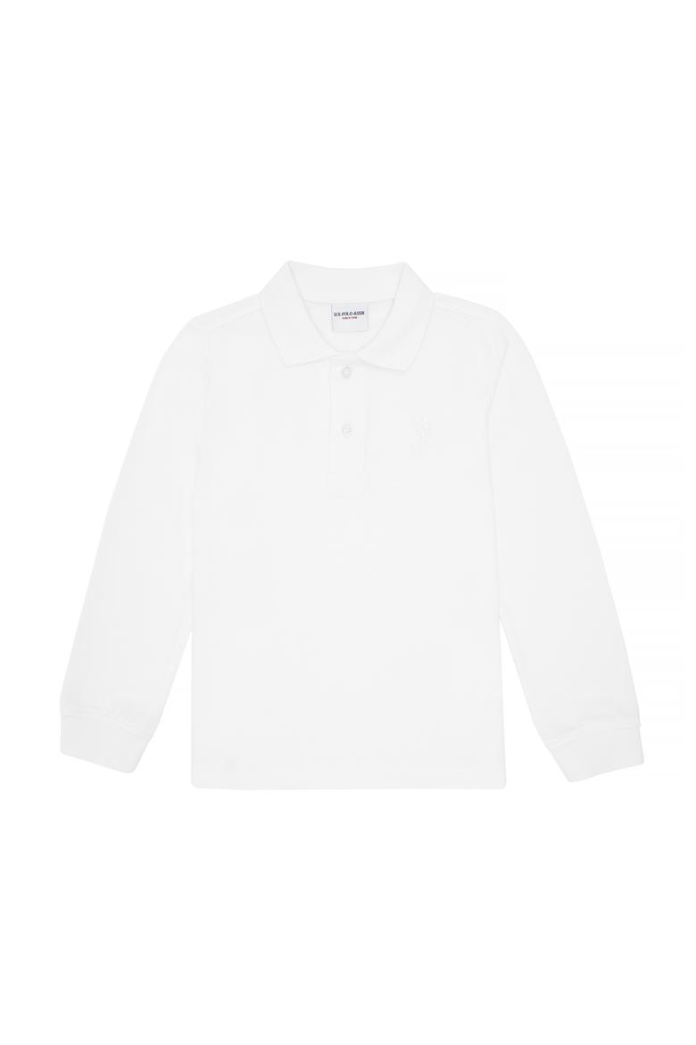 Erkek Çocuk Beyaz Basic Polo Yaka Sweatshirt - 50289141094