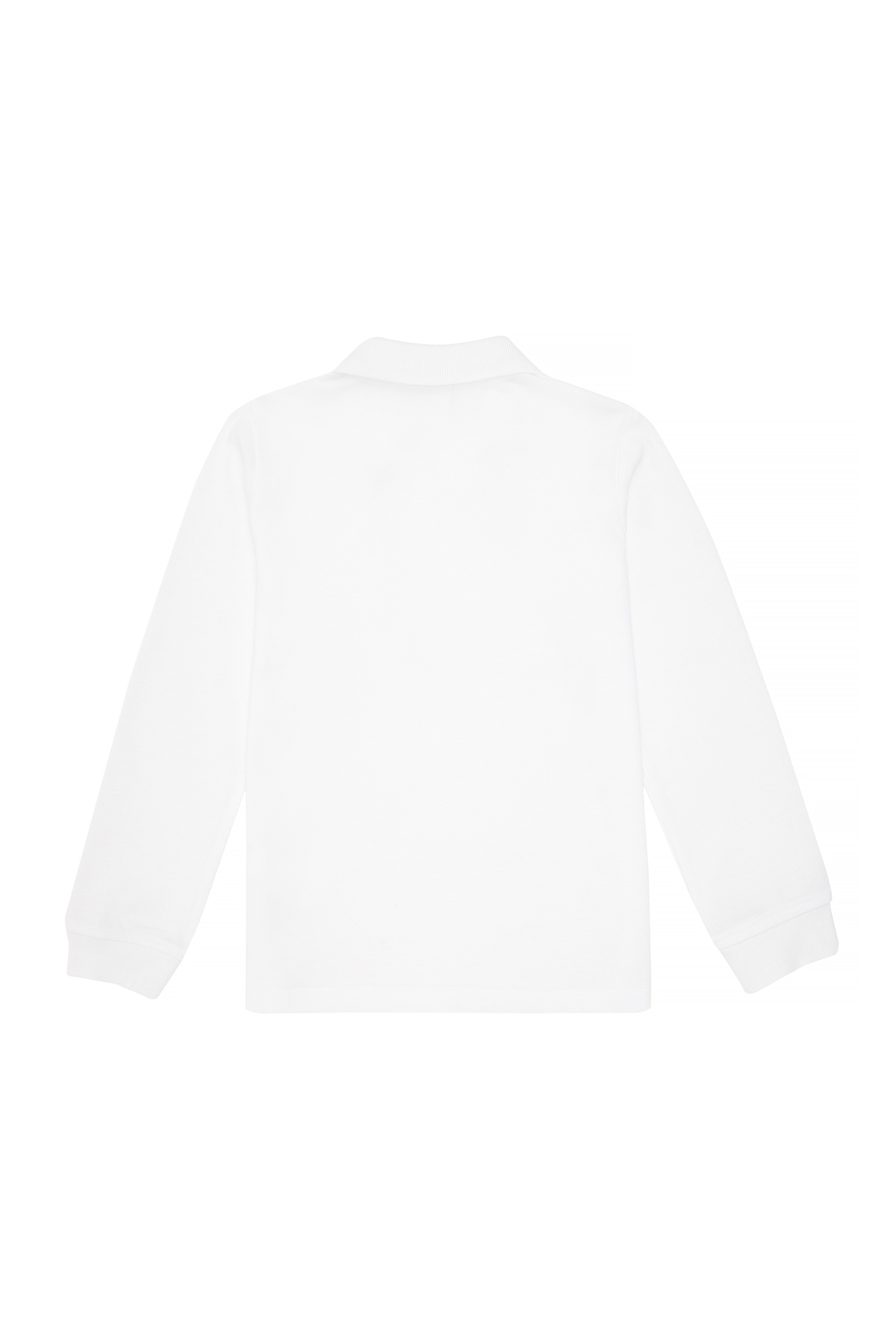Erkek Çocuk Beyaz Basic Polo Yaka Sweatshirt