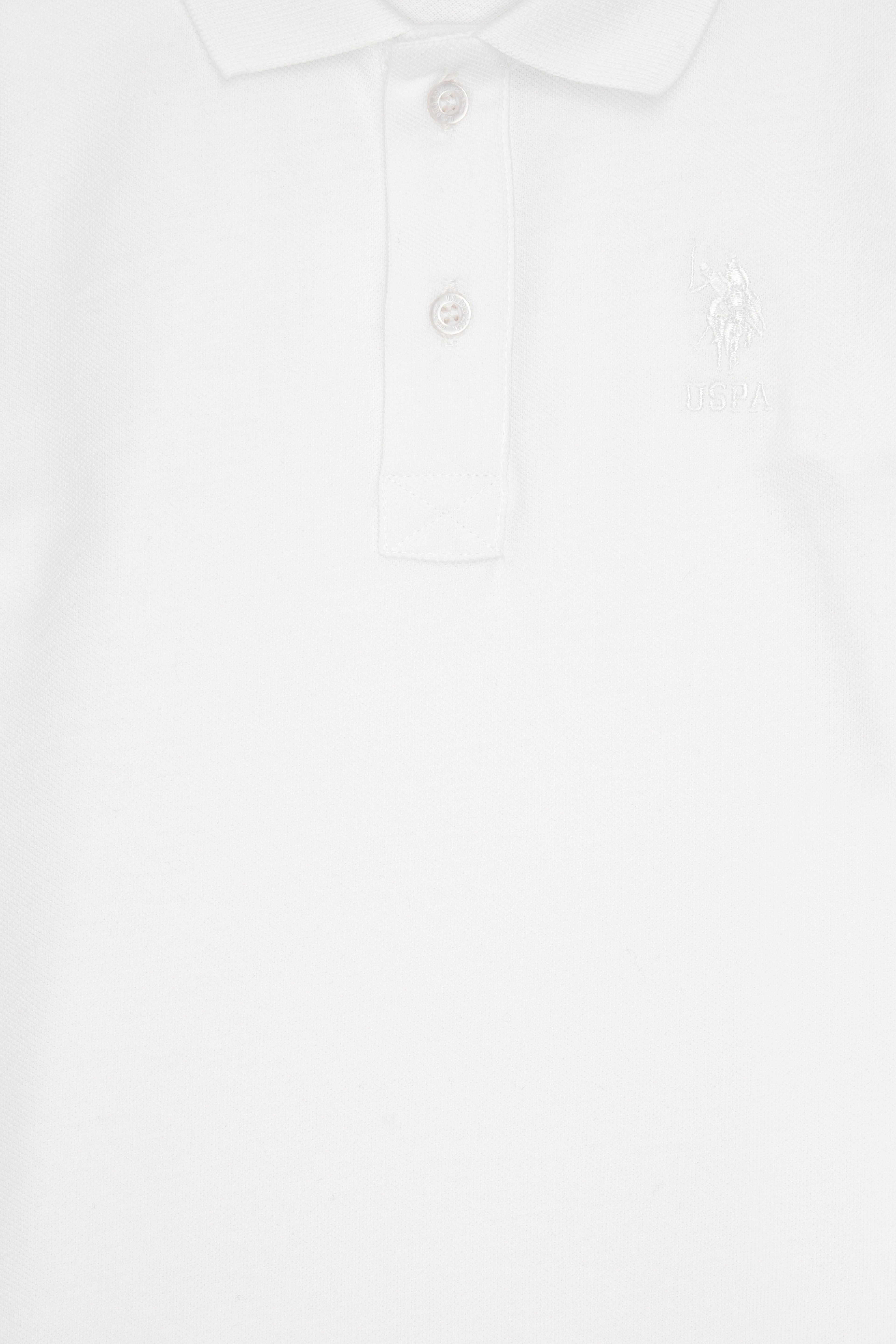 Erkek Çocuk Beyaz Basic Polo Yaka Sweatshirt