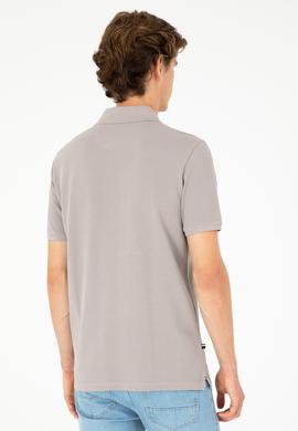 Erkek Regular Fit Polo Yaka Koyu Gri Basic Tişört - 50279611088