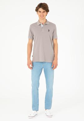 Erkek Regular Fit Polo Yaka Koyu Gri Basic Tişört - 50279611088