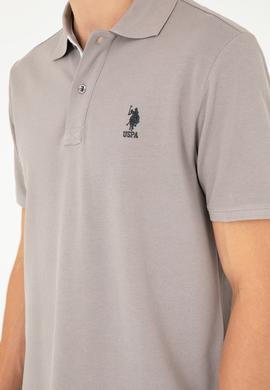 Erkek Regular Fit Polo Yaka Koyu Gri Basic Tişört - 50279611088
