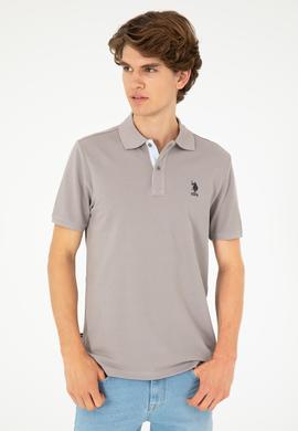 Erkek Regular Fit Polo Yaka Koyu Gri Basic Tişört - 50279611088