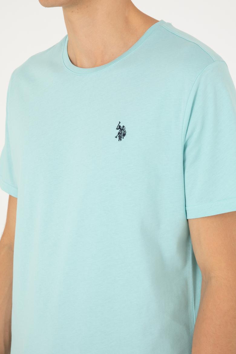 Erkek Su Yeşili Basic Tişört - 50279632111