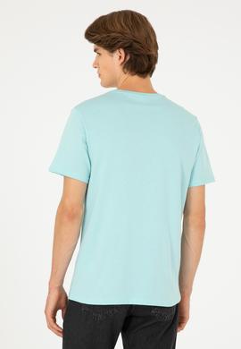 Erkek Su Yeşili Basic Tişört - 50279632111