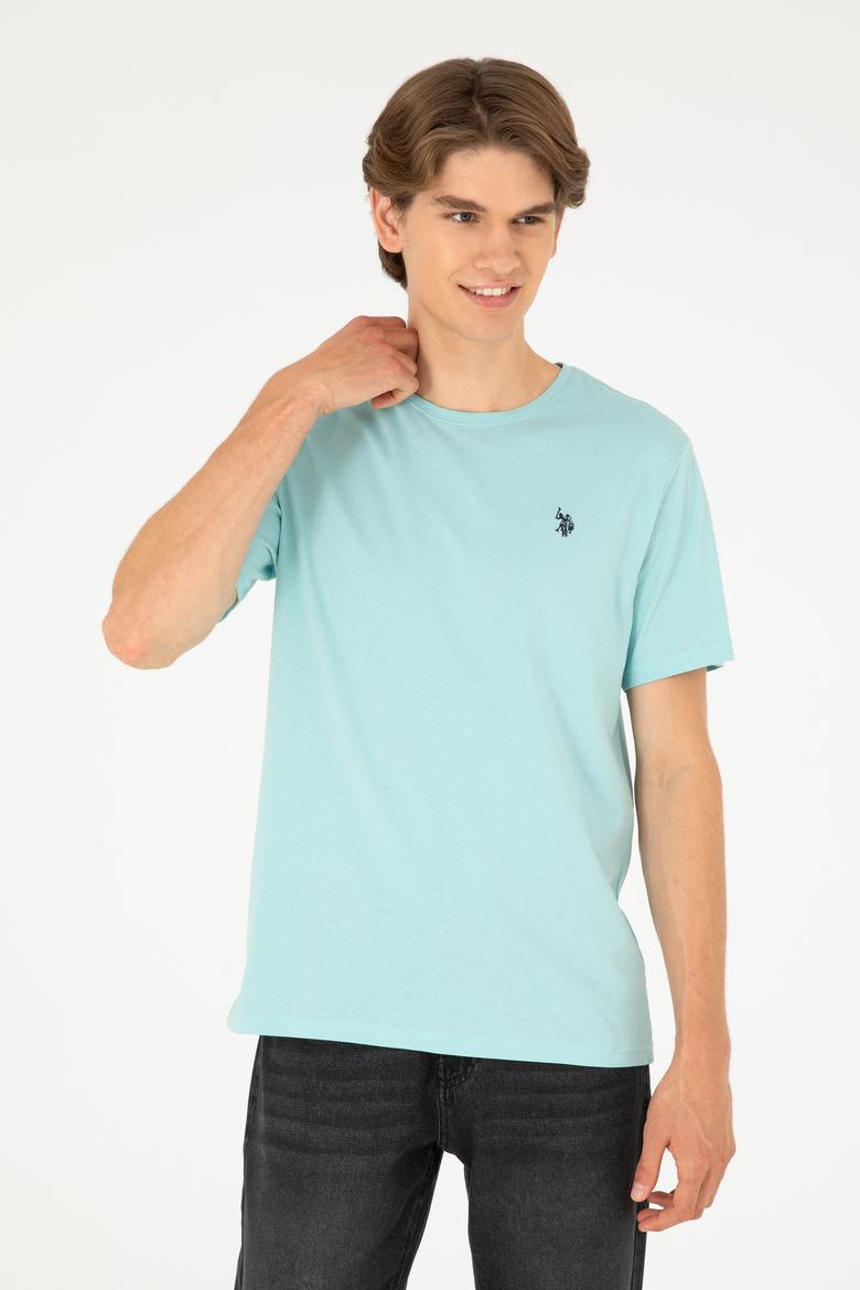 Erkek Su Yeşili Basic Tişört - 50279632111