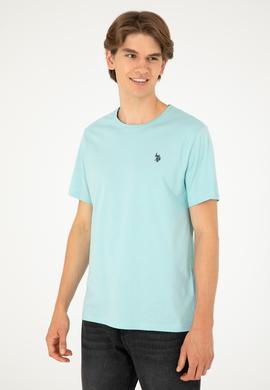 Erkek Su Yeşili Basic Tişört - 50279632111